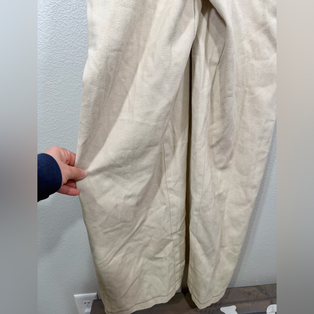 Nwt Gary Bandit Overall Jumpsuit Adjustable Straps Side Button Brown Tan Women S — image 3 of 7